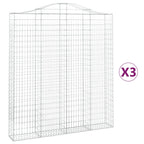 VidaXL Schanskorven 3 st gewelfd 200x30x220 240 cm ijzer