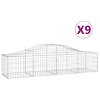 VidaXL Schanskorven 9 st gewelfd 200x50x40 60 cm gegalvaniseerd ijzer