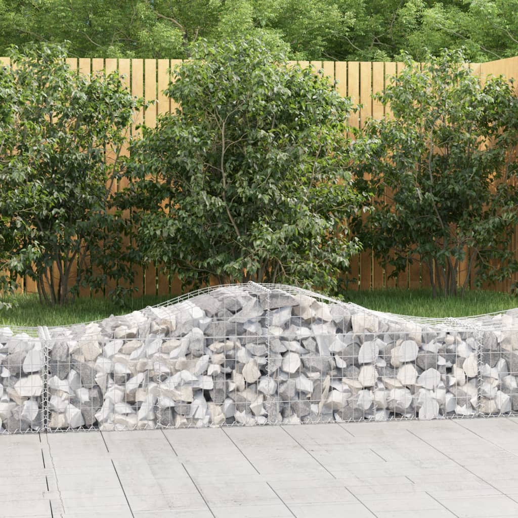 VidaXL Schanskorven 9 st gewelfd 200x50x40 60 cm gegalvaniseerd ijzer