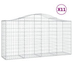 VidaXL Schanskorven 11 st gewelfd 200x50x100 120 cm ijzer