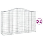 VidaXL Schanskorven 2 st gewelfd 200x50x120 140 cm ijzer