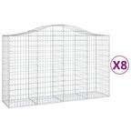 VidaXL Schanskorven 8 st gewelfd 200x50x120 140 cm ijzer