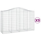 VidaXL Schanskorven 9 st gewelfd 200x50x120 140 cm ijzer