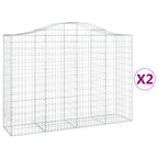 VidaXL Schanskorven 2 st gewelfd 200x50x140 160 cm ijzer