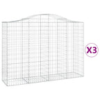 VidaXL Schanskorven 3 st gewelfd 200x50x140 160 cm ijzer