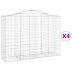 VidaXL Schanskorven 4 st gewelfd 200x50x140 160 cm ijzer