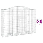 VidaXL Schanskorven 8 st gewelfd 200x50x140 160 cm ijzer