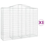 VidaXL Schanskorven 3 st gewelfd 200x50x160 180 cm ijzer
