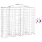 VidaXL Schanskorven 9 st gewelfd 200x50x160 180 cm ijzer