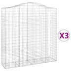 VidaXL Schanskorven 3 st gewelfd 200x50x200 220 cm ijzer