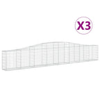 VidaXL Schanskorven 3 st gewelfd 400x30x60 80 cm ijzer