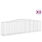 VidaXL Schanskorven 3 st gewelfd 400x50x100 120 cm ijzer