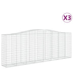 VidaXL Schanskorven 3 st gewelfd 400x50x140 160 cm ijzer