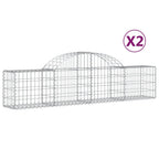Vidaxl schanskorven 2 st gewelfd 200x30x40 60 cm gegalvaniseerd ijzer
