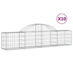 VidaXL Schanskorven 10 st gewelfd 200x30x40 60 cm gegalvaniseerd ijzer