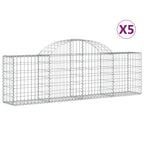 VidaXL Schanskorven 5 st gewelfd 200x30x60 80 cm gegalvaniseerd ijzer