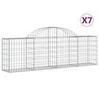 VidaXL Schanskorven 7 st gewelfd 200x30x60 80 cm gegalvaniseerd ijzer