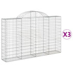 VidaXL Schanskorven 3 st gewelfd 200x30x120 140 cm ijzer