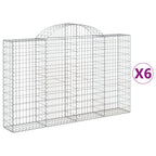 VidaXL Schanskorven 6 st gewelfd 200x30x120 140 cm ijzer