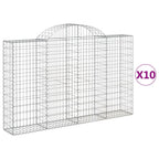 VidaXL Schanskorven 10 st gewelfd 200x30x120 140 cm ijzer