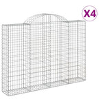 VidaXL Schanskorven 4 st gewelfd 200x30x140 160 cm ijzer