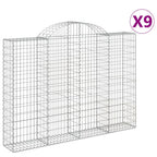 VidaXL Schanskorven 9 st gewelfd 200x30x140 160 cm ijzer