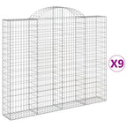 VidaXL Schanskorven 9 st gewelfd 200x30x160 180 cm ijzer