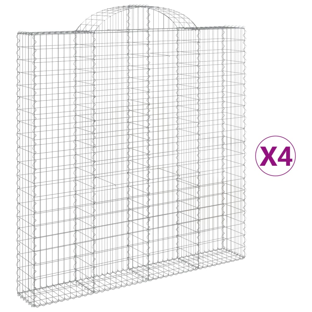 VidaXL Schanskorven 4 st gewelfd 200x30x200 220 cm ijzer