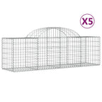 VidaXL Schanskorven 5 st gewelfd 200x50x60 80 cm gegalvaniseerd ijzer