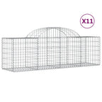 VidaXL Schanskorven 11 st gewelfd 200x50x60 80 cm gegalvaniseerd ijzer