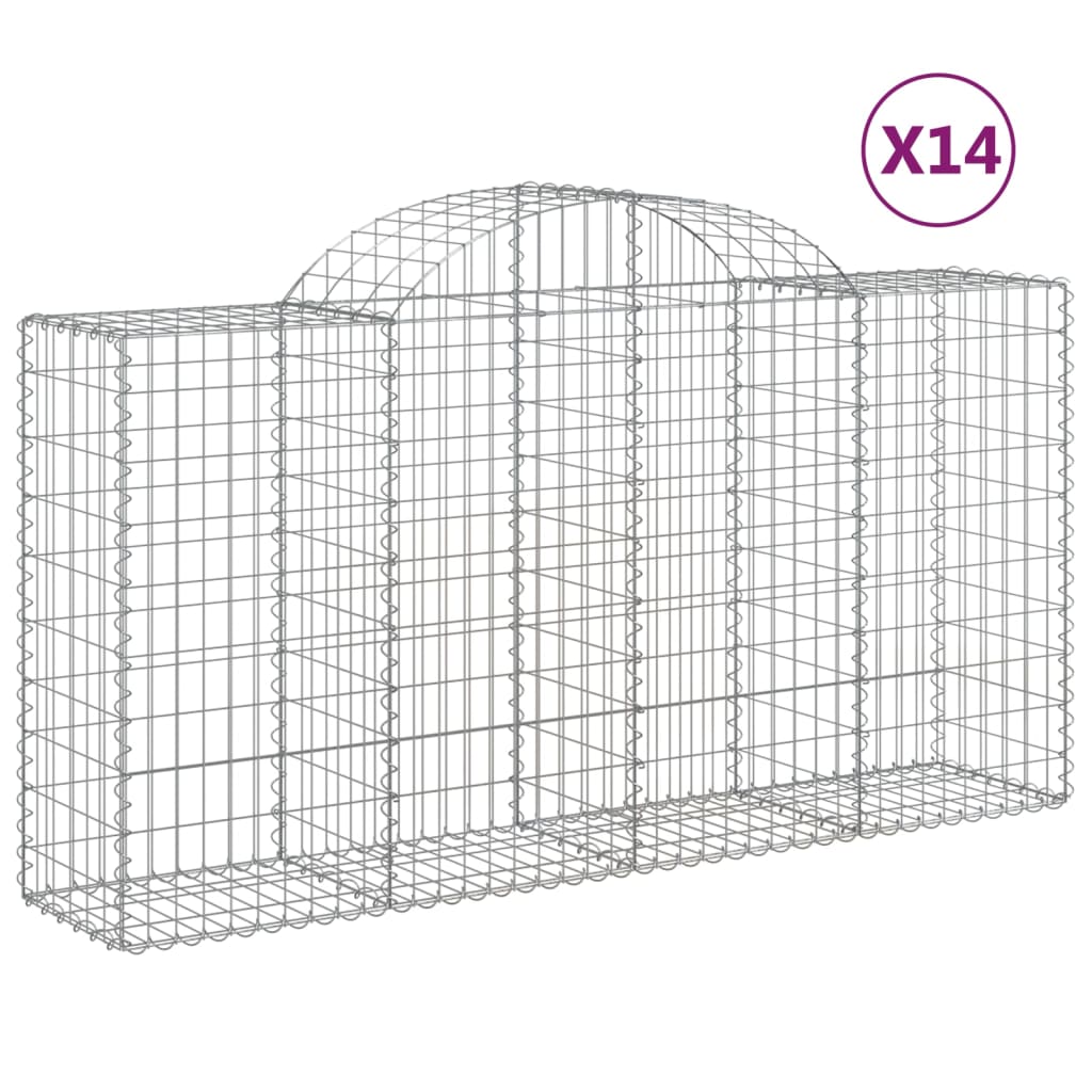 VidaXL Schanskorven 14 st gewelfd 200x50x100 120 cm ijzer