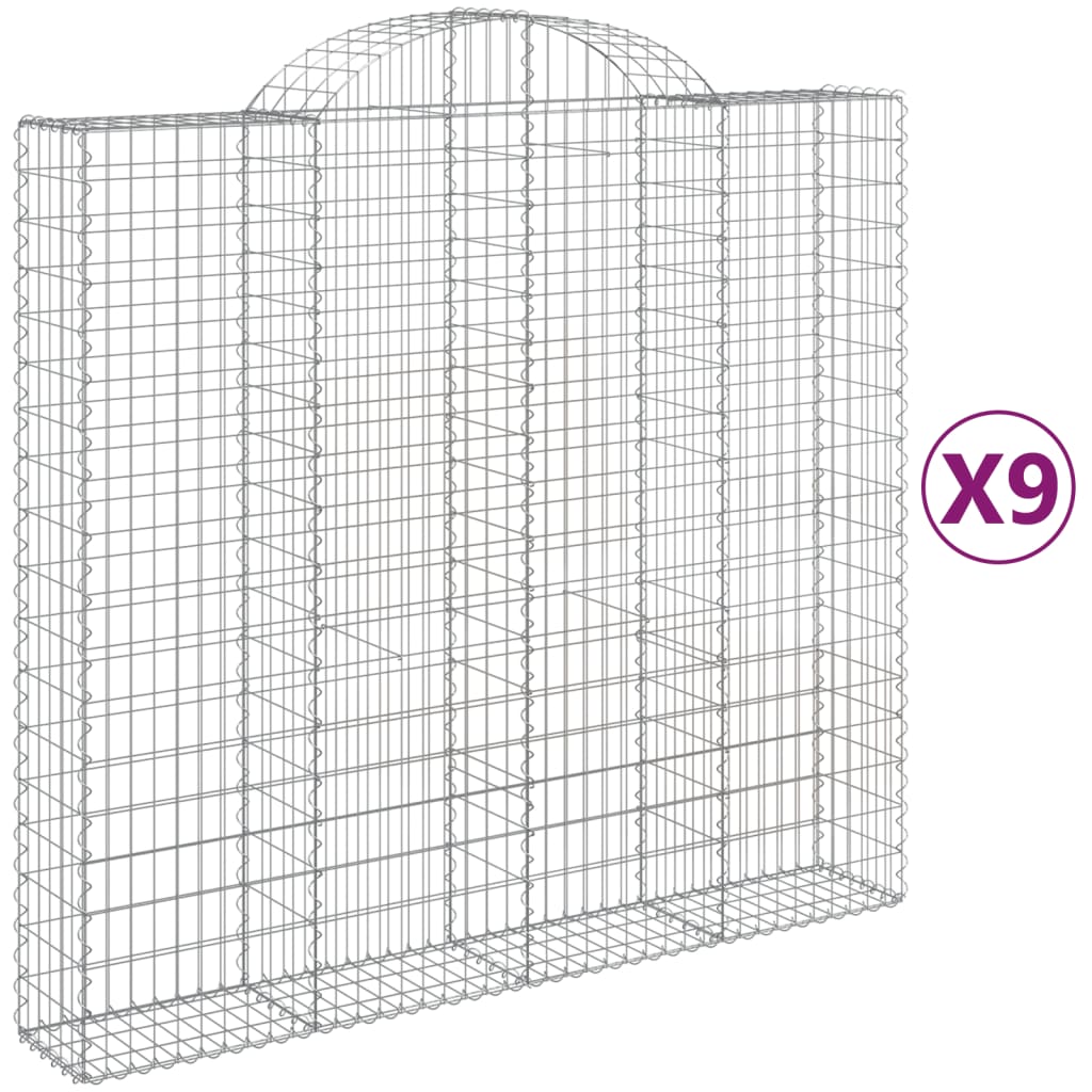VidaXL Schanskorven 9 st gewelfd 200x50x180 200 cm ijzer