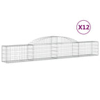 VidaXL Schanskorven 12 st gewelfd 300x30x40 60 cm gegalvaniseerd ijzer