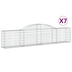 VidaXL Schanskorven 7 st gewelfd 300x30x60 80 cm gegalvaniseerd ijzer