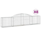 VidaXL Schanskorven 8 st gewelfd 300x30x60 80 cm gegalvaniseerd ijzer