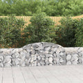 VidaXL Schanskorven 15 st gewelfd 300x30x60 80 cm gegalvaniseerd ijzer