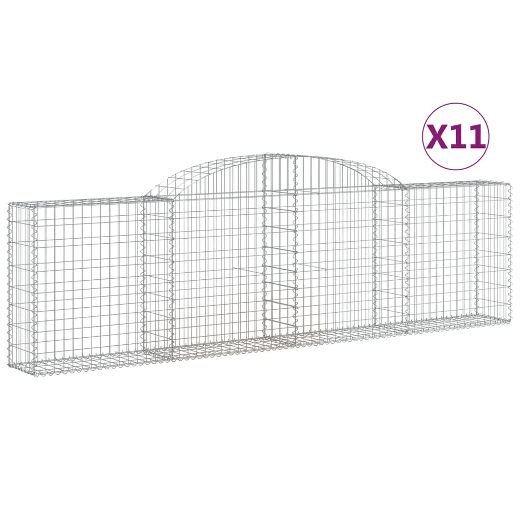 VidaXL Schanskorven 11 st gewelfd 300x30x80 100 cm ijzer