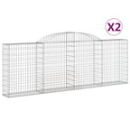 VidaXL Schanskorven 2 st gewelfd 300x30x100 120 cm ijzer