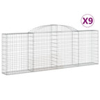VidaXL Schanskorven 9 st gewelfd 300x30x100 120 cm ijzer