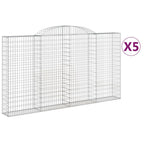 VidaXL Schanskorven 5 st gewelfd 300x30x160 180 cm ijzer