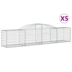 VidaXL Schanskorven 5 st gewelfd 300x50x60 80 cm gegalvaniseerd ijzer
