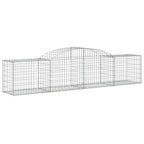 VidaXL Schanskorven 12 st gewelfd 300x50x60 80 cm gegalvaniseerd ijzer