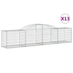 VidaXL Schanskorven 13 st gewelfd 300x50x60 80 cm gegalvaniseerd ijzer