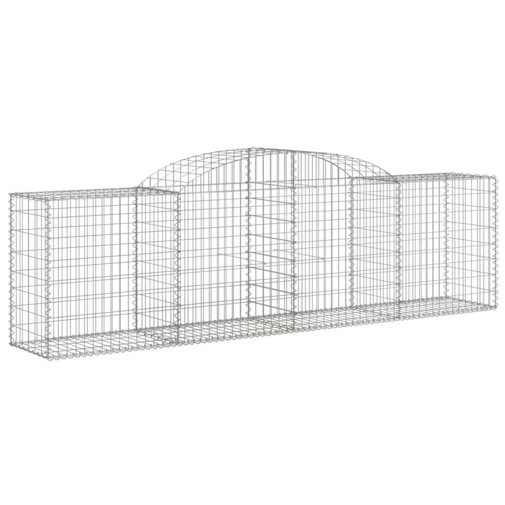 VidaXL Schanskorven 3 st gewelfd 300x50x80 100 cm gegalvaniseerd ijzer