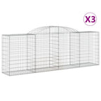 VidaXL Schanskorven 3 st gewelfd 300x50x100 120 cm ijzer