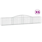 VidaXL Schanskorven 6 st gewelfd 400x30x60 80 cm ijzer