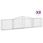 VidaXL Schanskorven 9 st gewelfd 400x30x80 100 cm ijzer