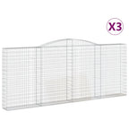 VidaXL Schanskorven 3 st gewelfd 400x30x160 180 cm ijzer