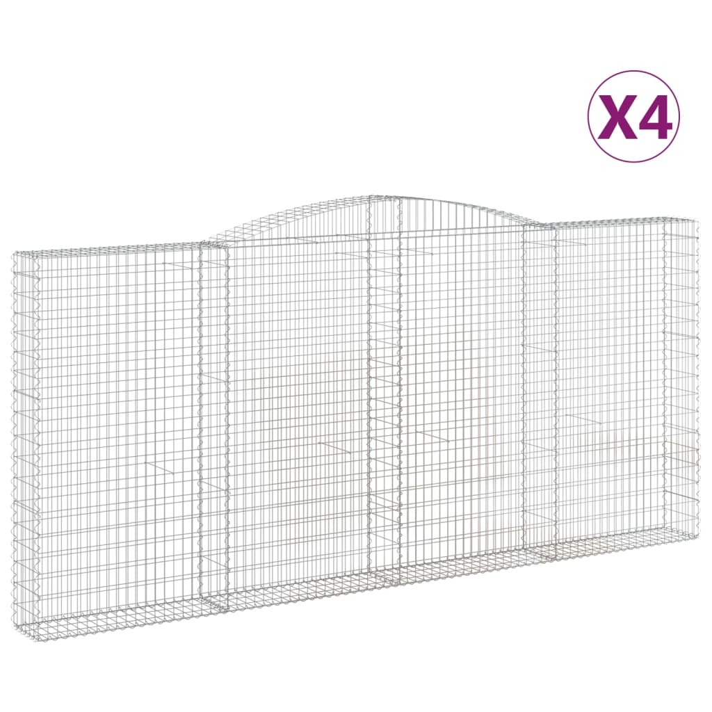 VidaXL Schanskorven 4 st gewelfd 400x30x180 200 cm ijzer