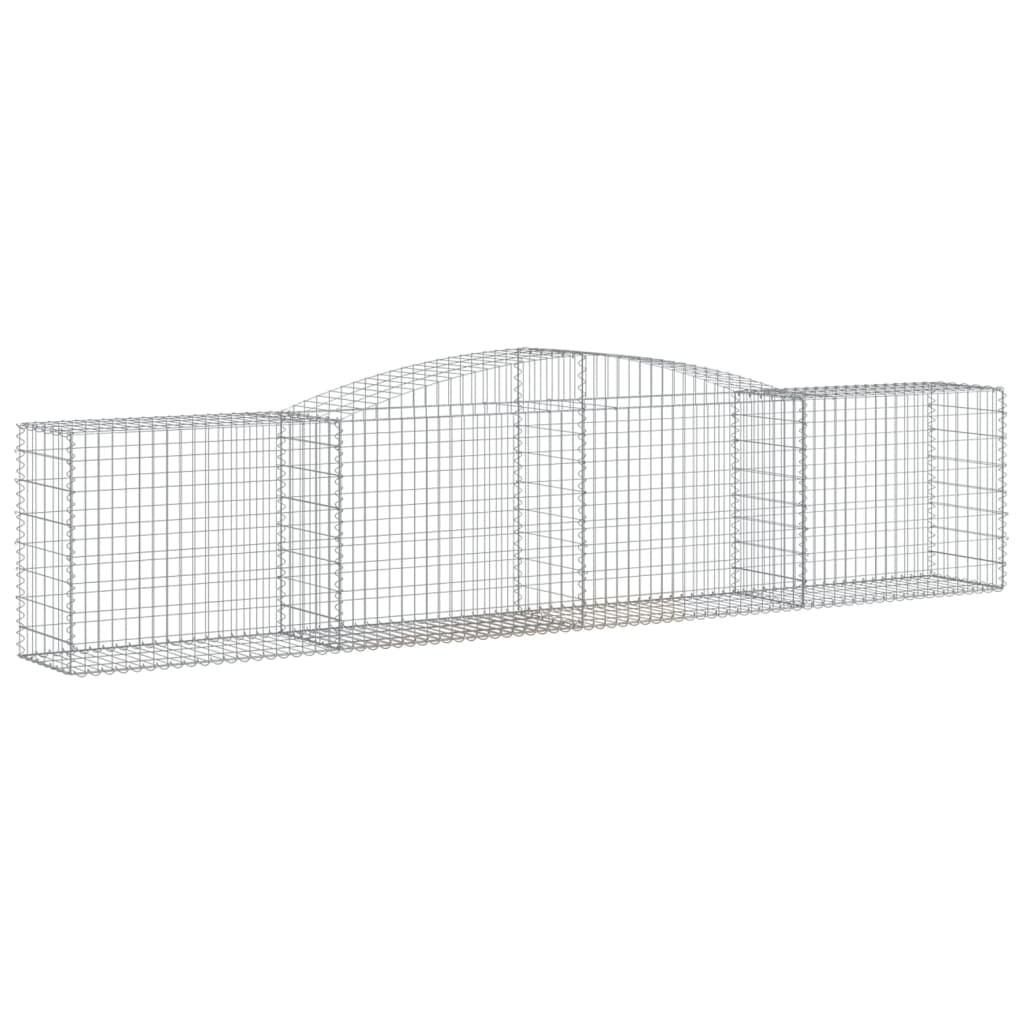 VidaXL Schanskorven 5 st gewelfd 400x50x80 100 cm gegalvaniseerd ijzer